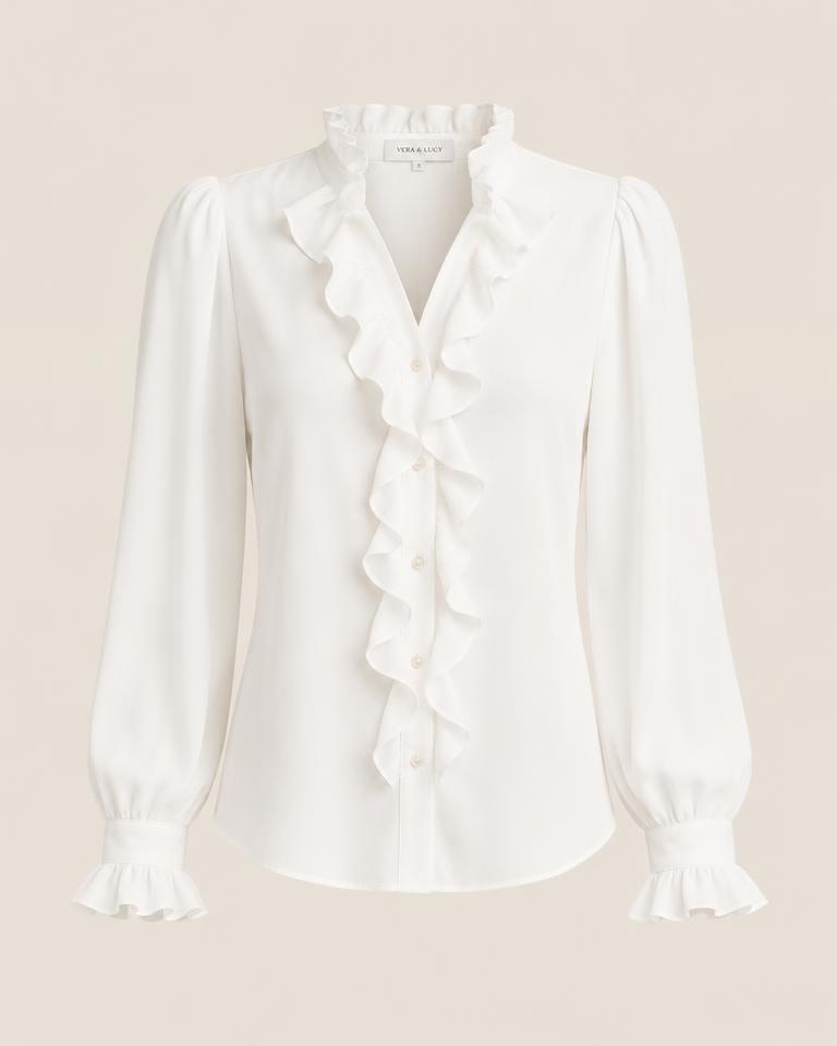 Camisa de Babados Off-White