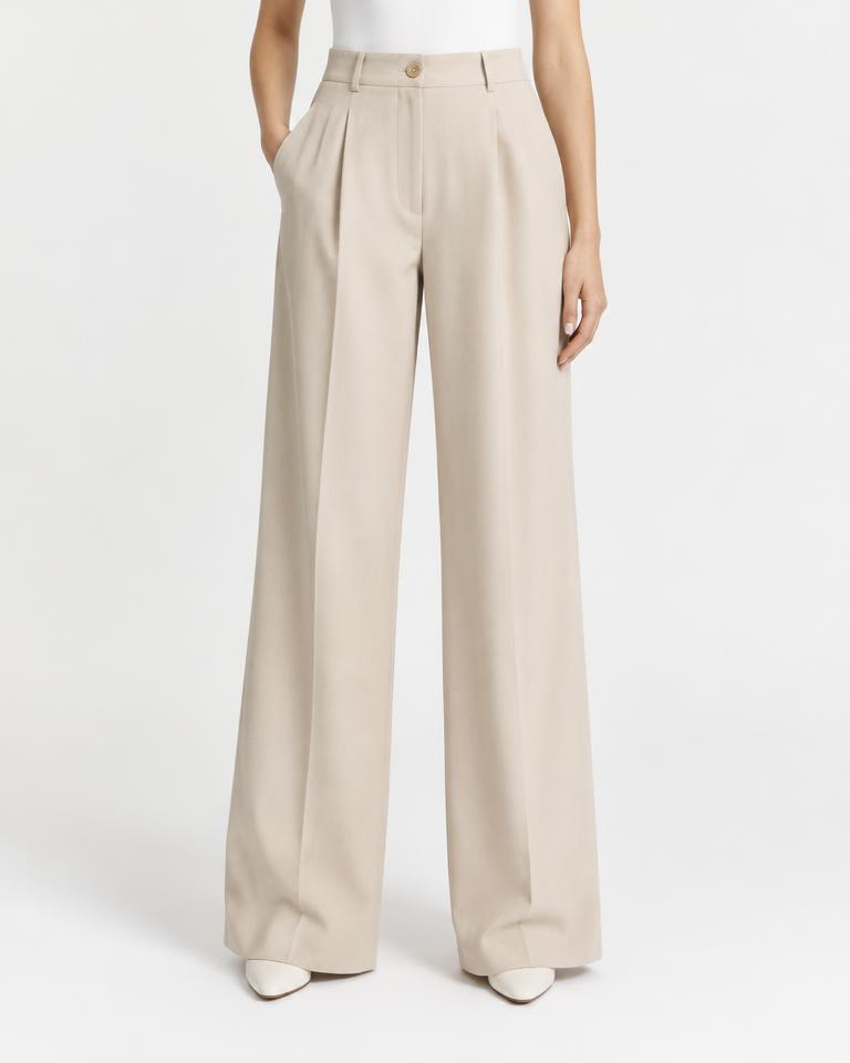 Calça Pantalona Alfaiataria Areia